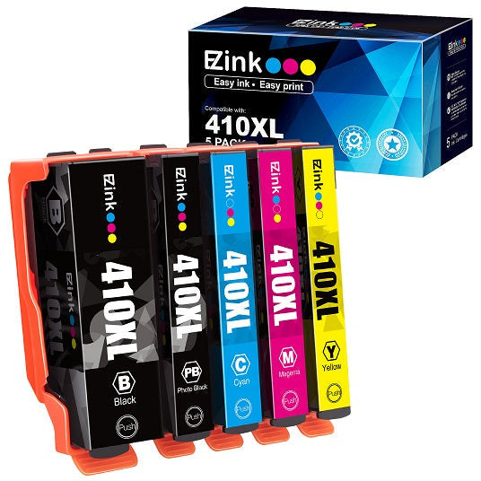 Epson 410XL Black & Photo Black Ink Cartridges, 5-Pack