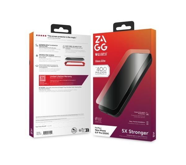 ZAGG - InvisibleShield Glass Elite Screen Protector for Apple iPhone 16 Pro Max - Clear
