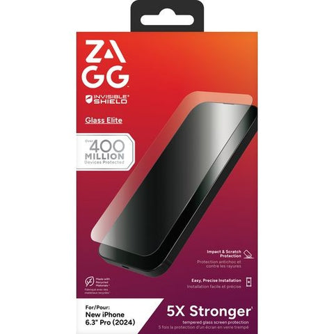 ZAGG - Glass Elite Screen Protector for Apple iPhone 16 Pro - Clear