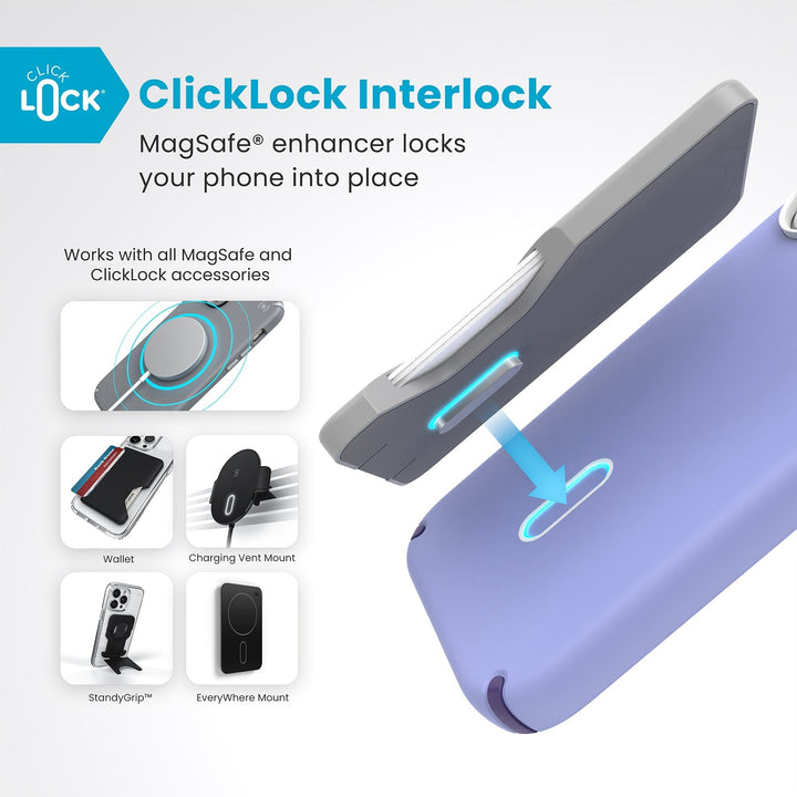 Presidio2 Pro MagSafe with ClickLock Apple iPhone 16 Case - Wednesday Pink/Boysenberry Purple