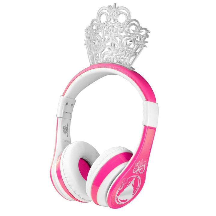 EKids Wicked Glinda Bluetooth Wireless Headphones  Pink with Microphone Includes Bonus Aux Cord