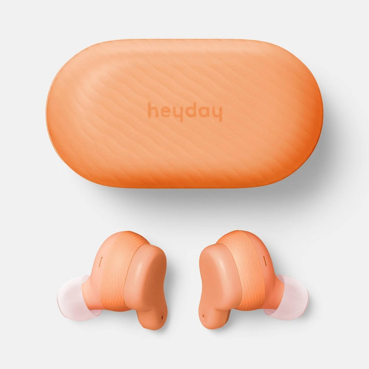 True Wireless Earbuds Active Noise Cancelling - Heyday™ Translucent Peach: Built-in Microphone, Water-Resistant, 6-Hour Battery Life