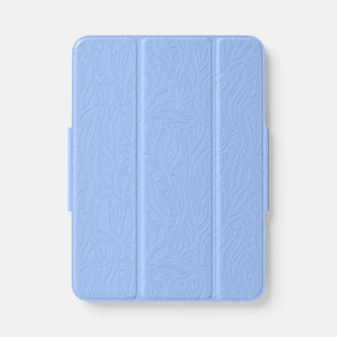 iPad (10th/11th Gen) Case - Heyday™ Peri-Blue Debossed: Botanical Pattern Cover