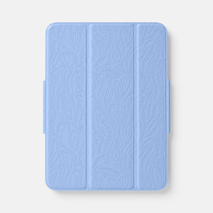 iPad (10th/11th Gen) Case - Heyday™ Peri-Blue Debossed: Botanical Pattern Cover