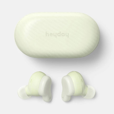 True Wireless Earbuds Active Noise Cancelling - Heyday™ Translucent Matcha: in-Ear Speaker, Silicone Cushions, 6 Hour Battery, Water-Resistant