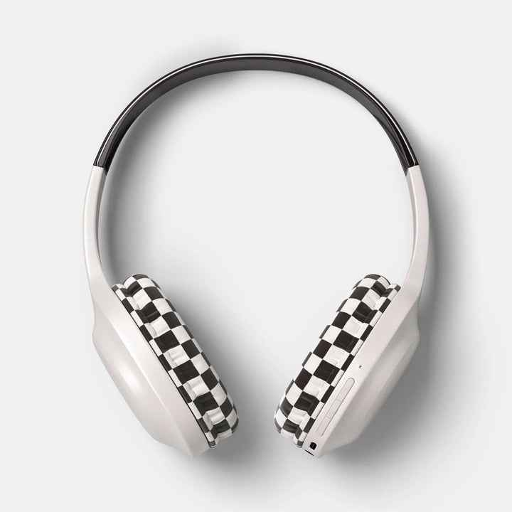 Wireless Built-in-Microphone Headphones - Heyday™ Brown Checkered: on-Ear, USB-C