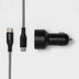 USB Car Charger with 6' USB-C to USB-C Braided Cable - Heyday™ Matte Black: 15.5W Output