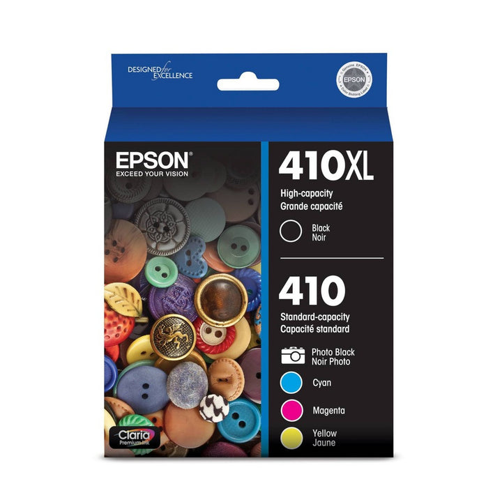 Epson 410XL Black & Photo Black Ink Cartridges, 5-Pack