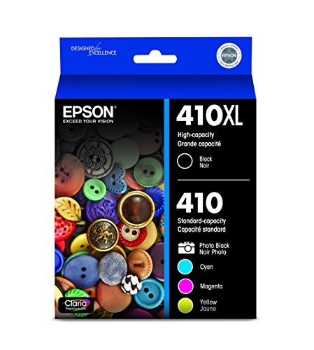 Epson 410XL Black & Photo Black Ink Cartridges, 5-Pack