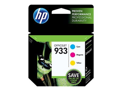HP 933 Ink Cartridges Cyan/Magenta/Yellow, Pack of 3
