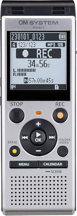 OM System WS-882 Digital Voice Recorder Black/Grey