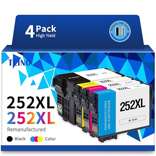 Epson 252 Ink Cartridges Pack of 4 - Black/Cyan/Magenta/Yellow