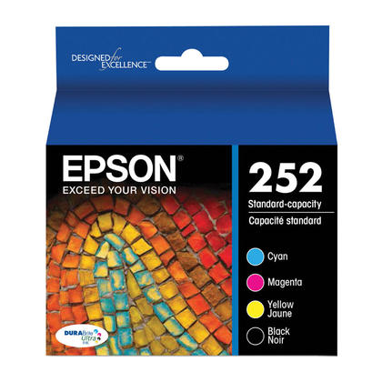 Epson 252 Ink Cartridges Pack of 4 - Black/Cyan/Magenta/Yellow