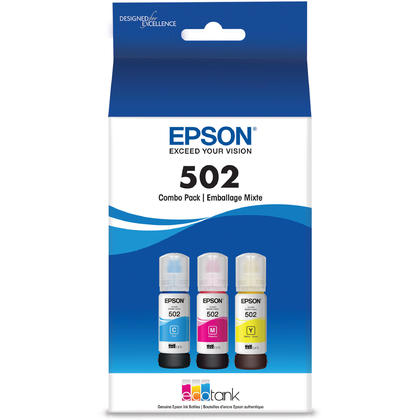 Epson - EcoTank 502 3-Pack Ink Bottles - Cyan/Magenta/Yellow