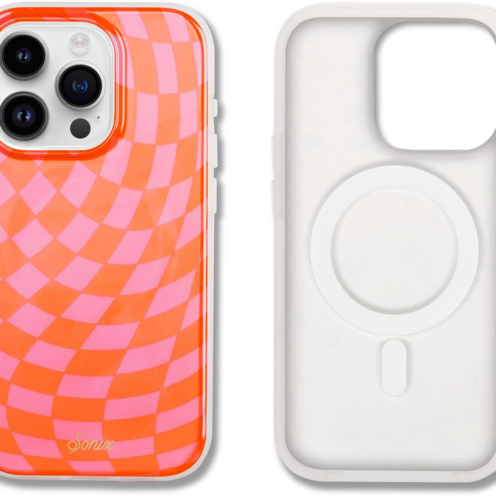 Sonix iPhone 15 Pro Case with MagSafe - Checkmate Pink: Polycarbonate Classic Pattern
