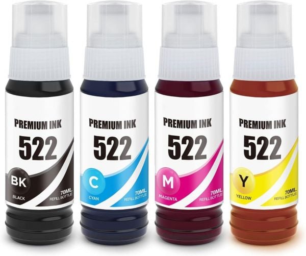 Epson EcoTank 522 Ink Bottles - Cyan/Magenta/Yellow