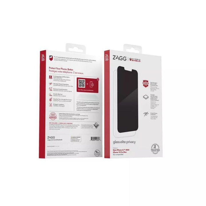 ZAGG InvisibleShield Apple iPhone 14 Plus Glass Elite Privacy Screen Protector