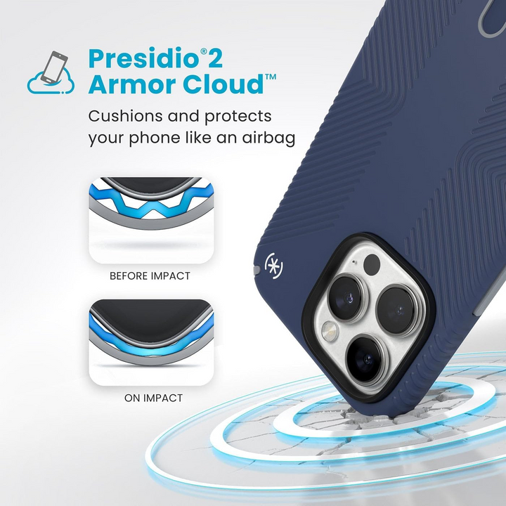 Presidio2 Pro MagSafe with ClickLock Apple iPhone 16 Pro Max Case - Coastal Blue/Dust Grey