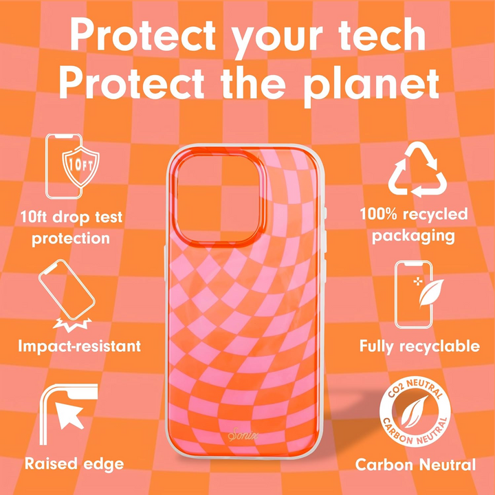 Sonix iPhone 15 Pro Case with MagSafe - Checkmate Pink: Polycarbonate Classic Pattern
