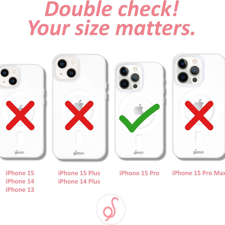 Sonix iPhone 15 Pro Case with MagSafe - Checkmate Pink: Polycarbonate Classic Pattern