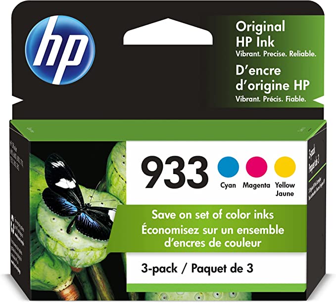 HP 933 Ink Cartridges Cyan/Magenta/Yellow, Pack of 3