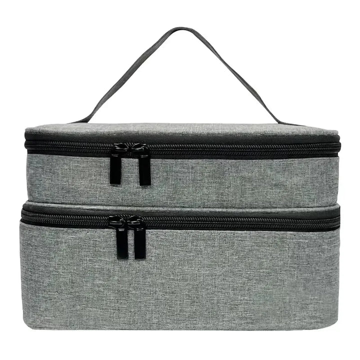 Portable Double-Layer Storage Bag - Nail Polish & Essential Oil Travel Organizer, Multi-Function Cosmetic Case