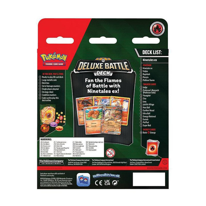 Deluxe Battle Deck — Ninetales ex - Back of retail box