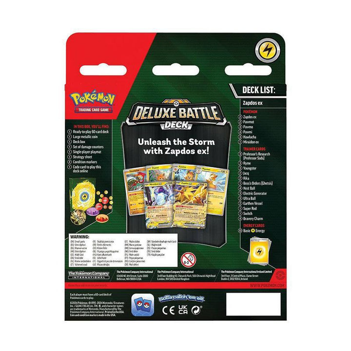 Deluxe Battle Deck — Zapdos ex - Back of retail box