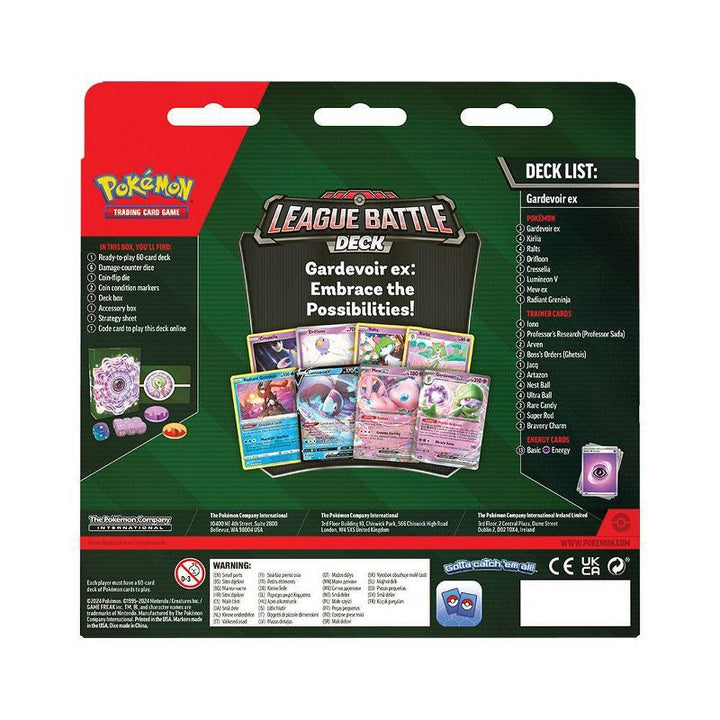 League Battle Deck — Gardevoir ex - Back of retail box