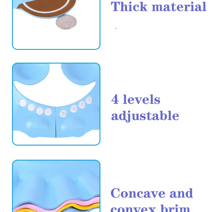 Baby Shower Soft Cap Adjustable Hair Wash Hat for Kids Ear Protection Safe Children Shampoo Bathing Shower Protect Head Cover