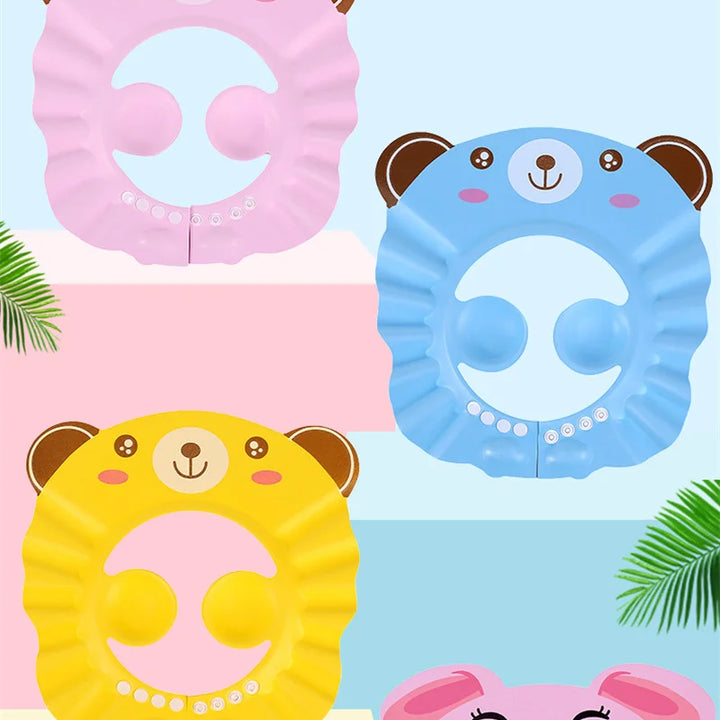 Baby Shower Soft Cap Adjustable Hair Wash Hat for Kids Ear Protection Safe Children Shampoo Bathing Shower Protect Head Cover
