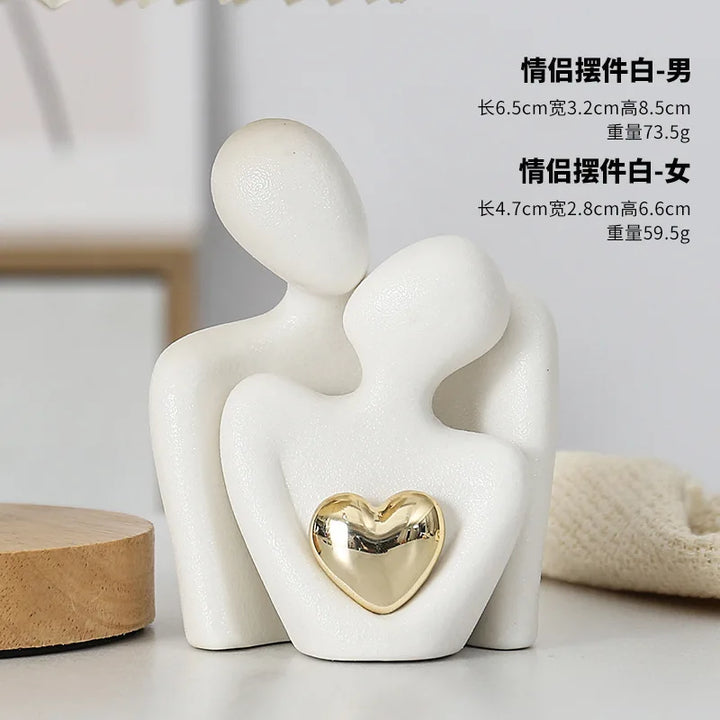 1Pc Romantic Love Embrace Statue Ornament Couple Set Bedroom Interior Decoration Valentine's Day Gift