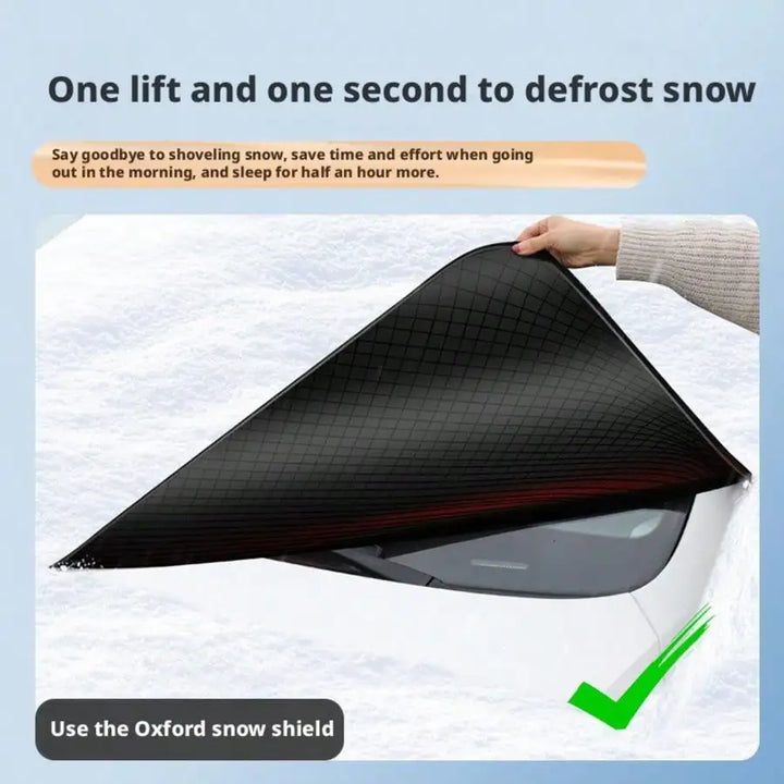 Green Edged Reflective Strip Car Windshield Snow Cover, Winter Anti-Freeze Anti-Frost Guard
