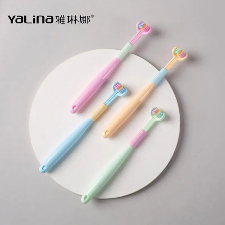 3D Stereo Three-Sided Toothbrush Ultra Fine Soft Hair Adult Kid Toothbrushes