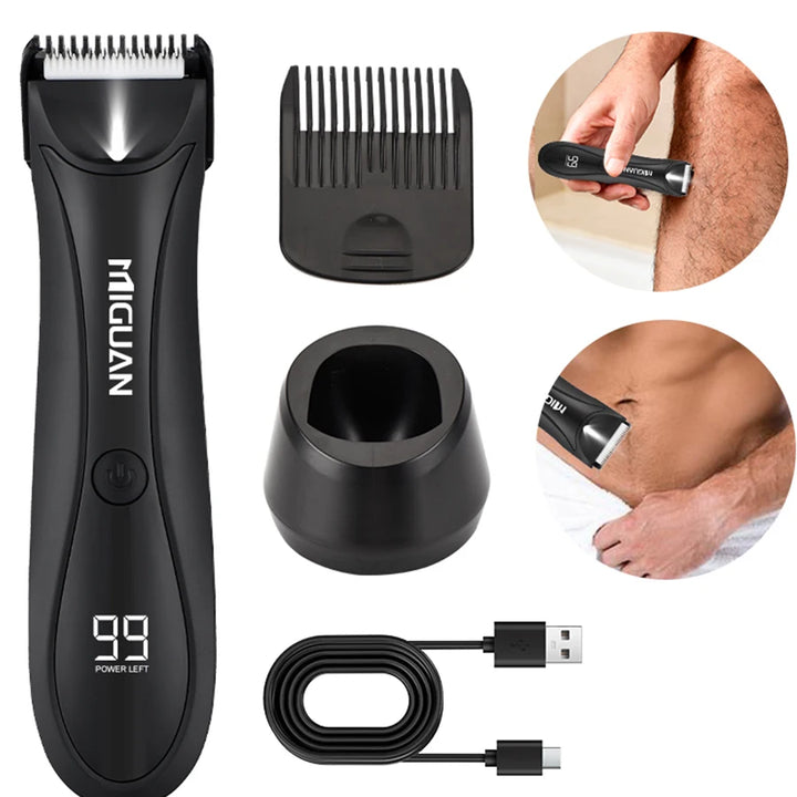 Men's Body Trimmer Groomers Electric,Hair Clipper Hair Shavers Digital Display with Docking Station Rechargeable Lithium Battery