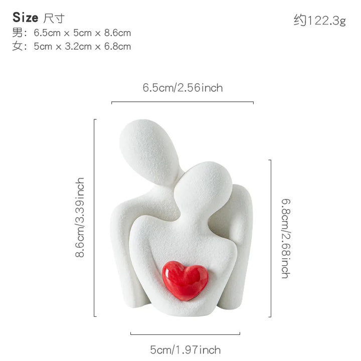 1Pc Romantic Love Embrace Statue Ornament Couple Set Bedroom Interior Decoration Valentine's Day Gift