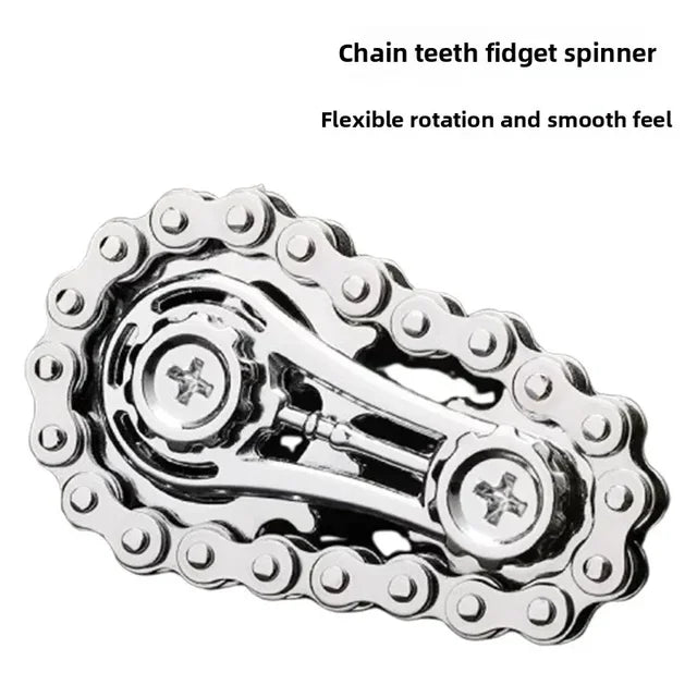 Sprocket Flywheel Flywheel Flying Top Flying Disk Anti-Anxiety Ornaments Metal Bicycle Chain EDC Rotating Flying Disk Adult Toy