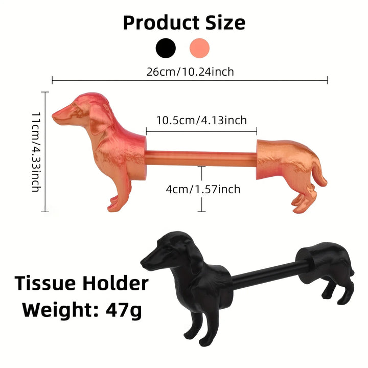 Funny Dachshund Toilet Paper Holder Modern Farmhouse Bathroom Decor Easy Install Freestanding Roll Stand with Cute Dog Design