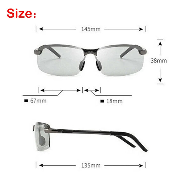 Men Aluminium HD Polarized Photochromic Sunglasses Driving Chameleon Sun Glasses