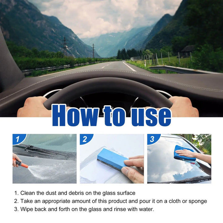 Car Glass Polish Coating Kit for Windshield Oil Film Removal Paste Car Glass Water Repellent Anti Rain Hydrophobic Cleaning Kits