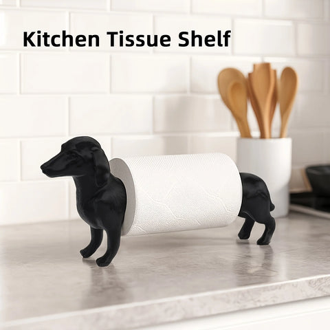 Funny Dachshund Toilet Paper Holder Modern Farmhouse Bathroom Decor Easy Install Freestanding Roll Stand with Cute Dog Design