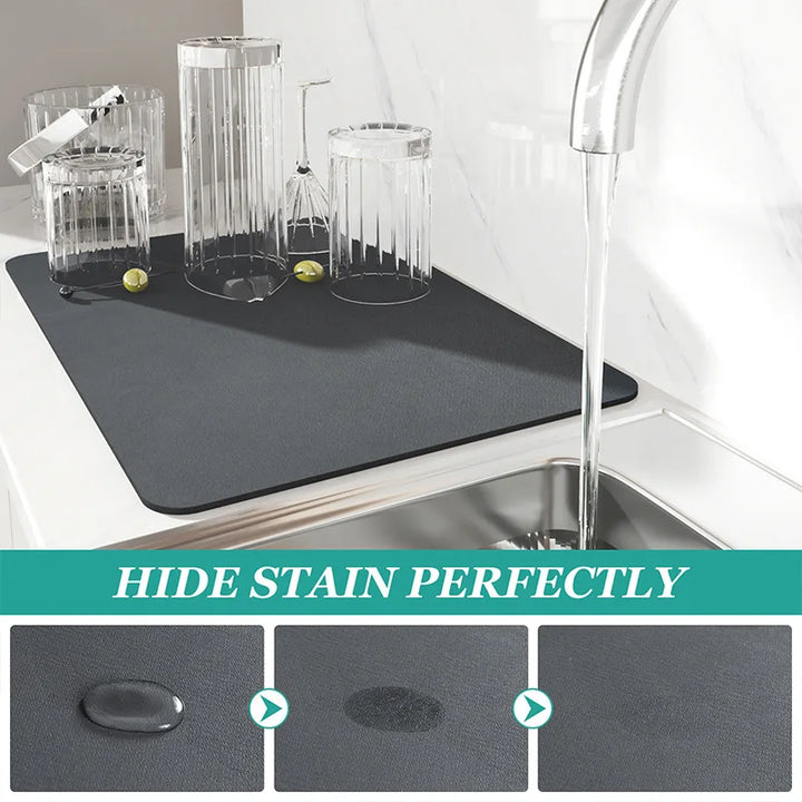 Large Kitchen Super Absorbent Mat Coffee Dish Draining Mat Drying