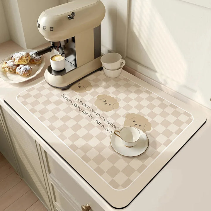 Large Kitchen Super Absorbent Mat Coffee Dish Draining Mat Drying