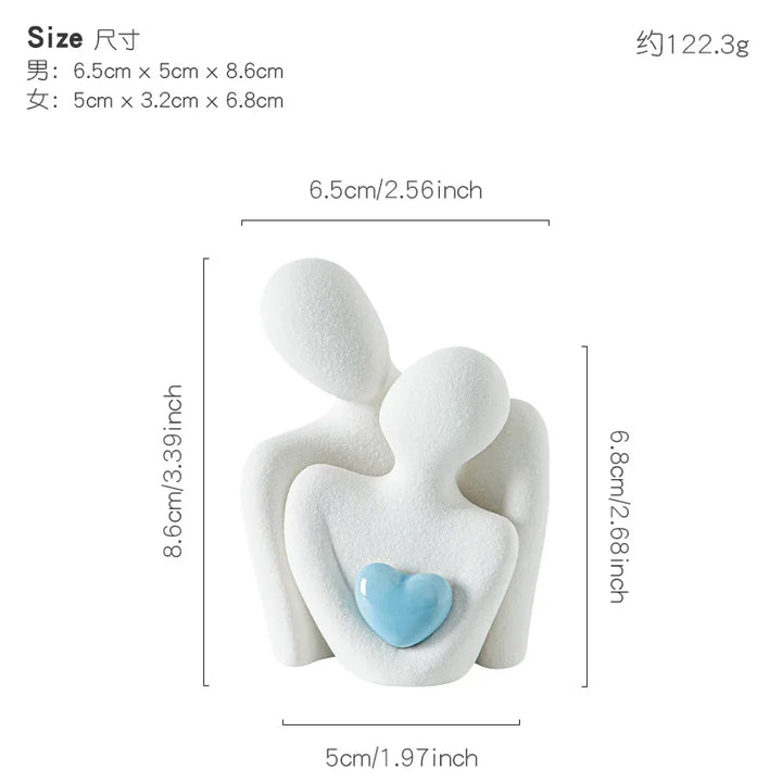 1Pc Romantic Love Embrace Statue Ornament Couple Set Bedroom Interior Decoration Valentine's Day Gift