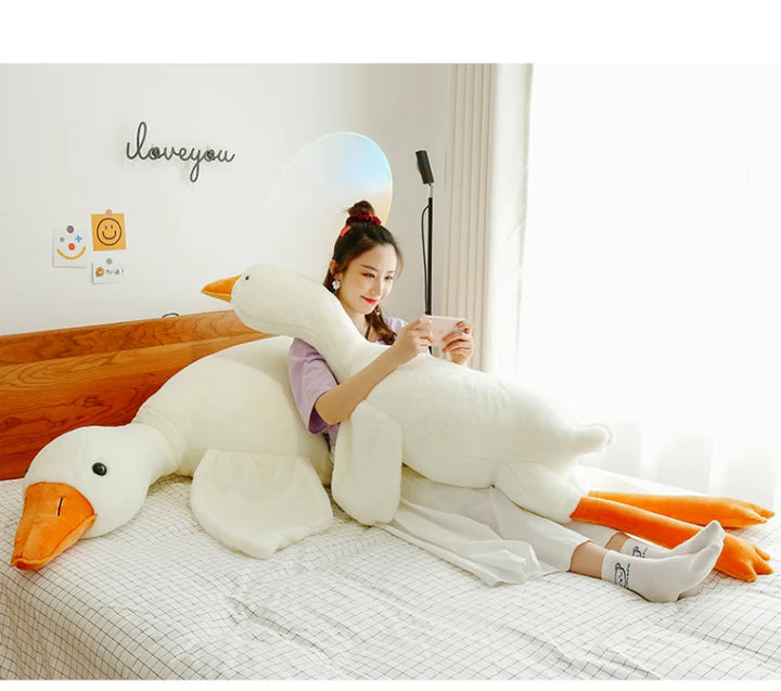 190cm Cute Big White Goose Pillow Decoration Stuffed Toy Big Goose Doll Sleeping In Bed Christmas Gift Girl Plush Stuffed Toys
