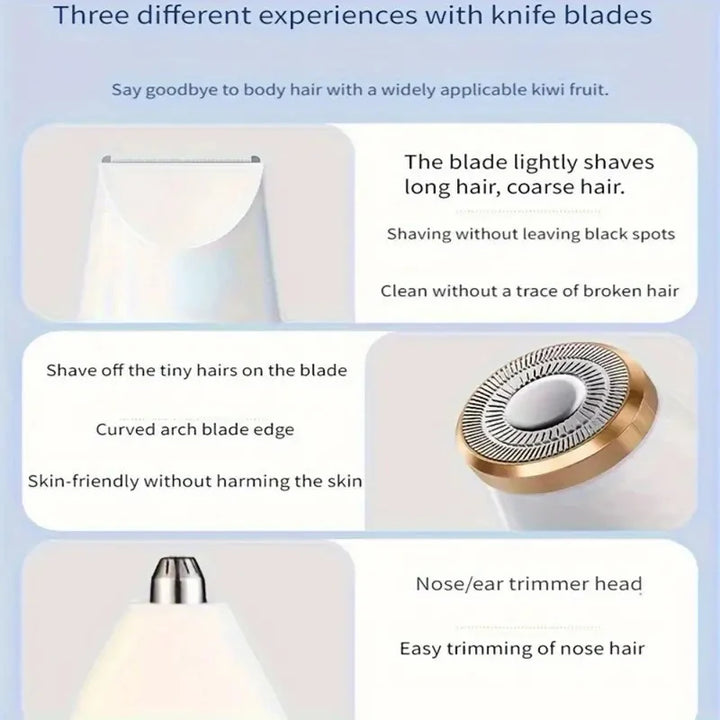 Multi functional 3-in-1 shaver, USB charging, underarm hair removal device, women's home eyebrow trimmer, nose hair trimmer