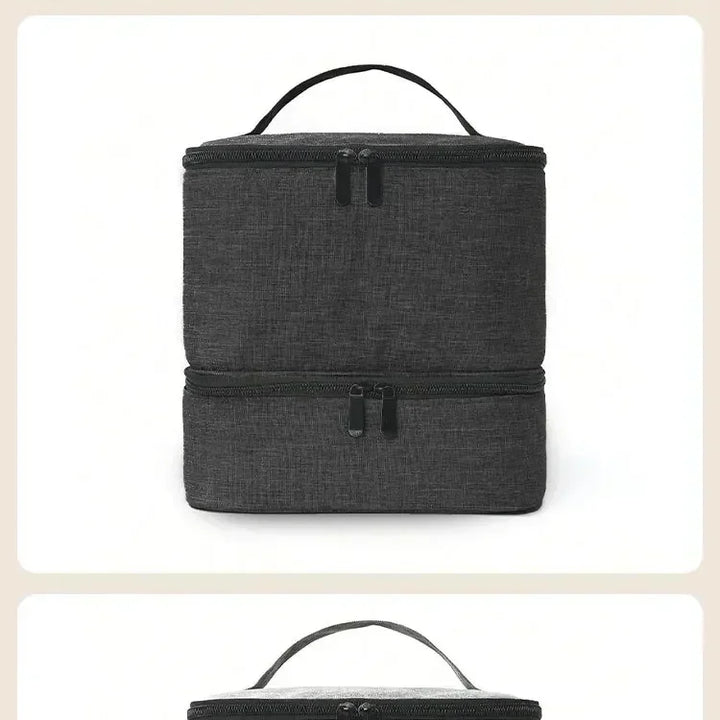 Portable Double-Layer Storage Bag - Nail Polish & Essential Oil Travel Organizer, Multi-Function Cosmetic Case