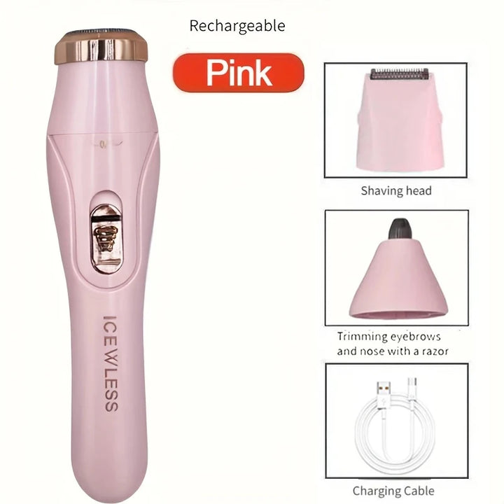 Multi functional 3-in-1 shaver, USB charging, underarm hair removal device, women's home eyebrow trimmer, nose hair trimmer