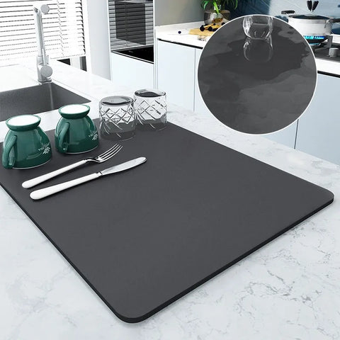 Large Kitchen Super Absorbent Mat Coffee Dish Draining Mat Drying