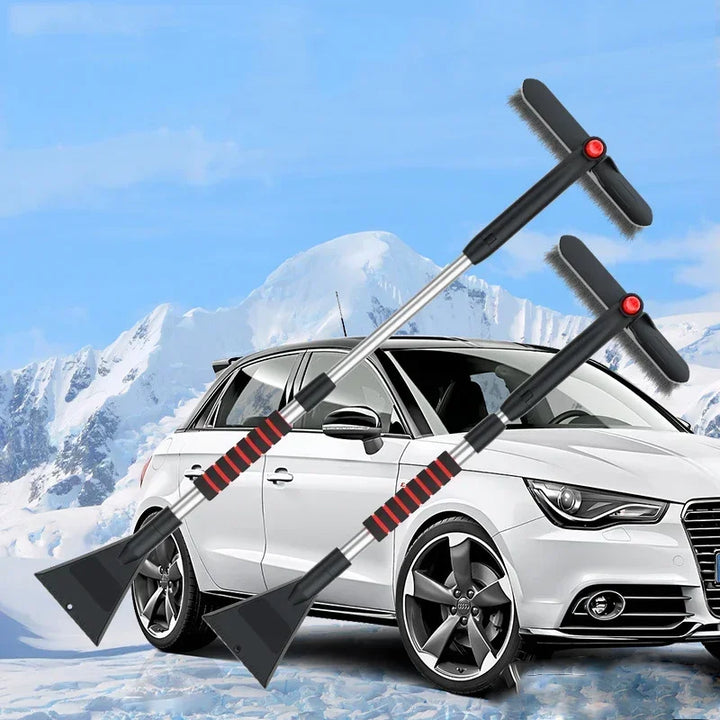 Winter Car Cleaner Extendable Snow Shovel Ice Scraper Brush Detachable Windshield Tool